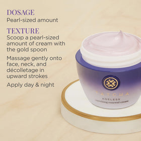 TATCHA cream applied on hand demonstrating moisturized, softer-looking skin benefit