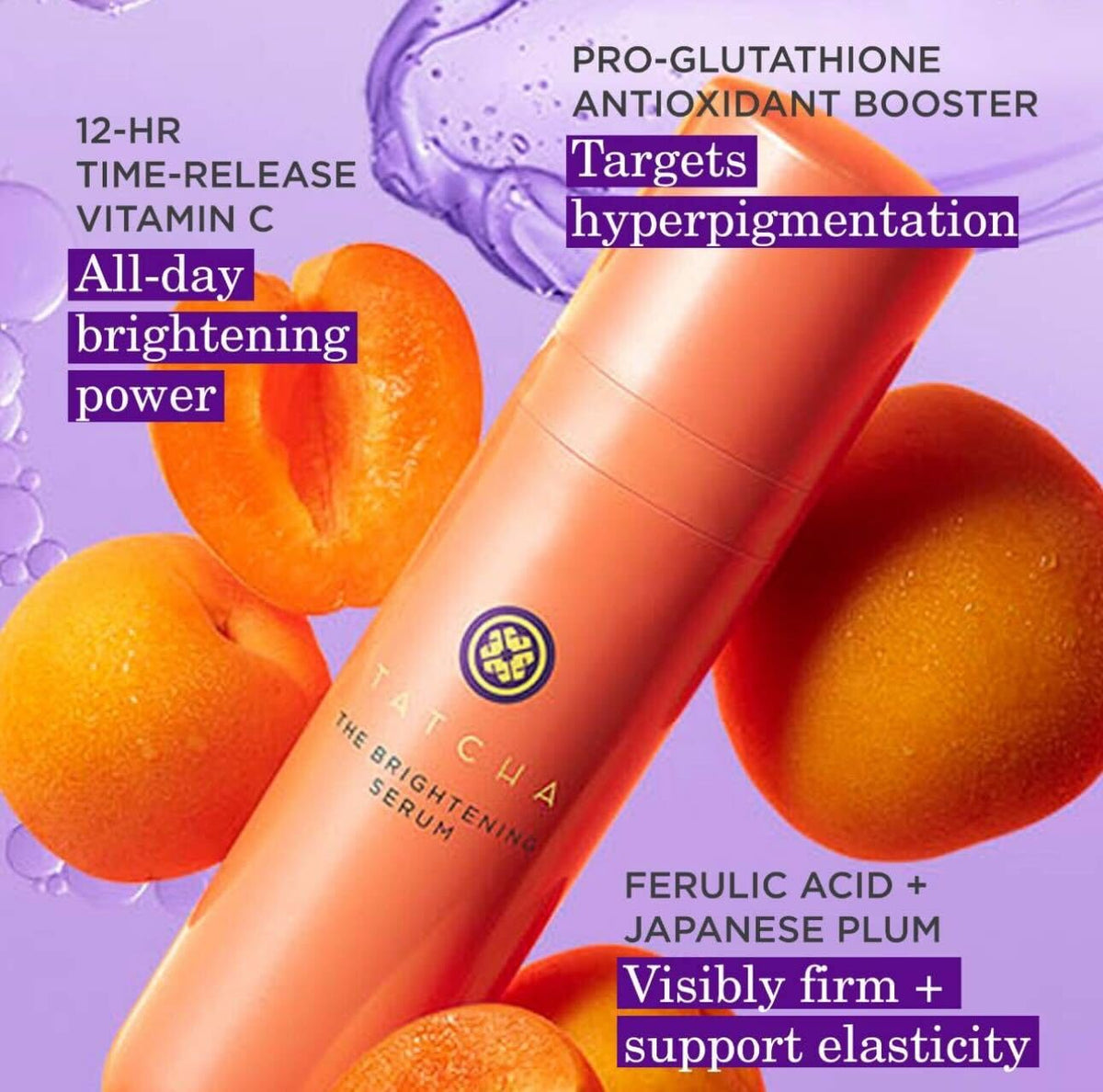 Macro shot of vitamin C and ferulic acid components emphasizing antioxidant brightening benefit