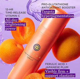Macro shot of vitamin C and ferulic acid components emphasizing antioxidant brightening benefit