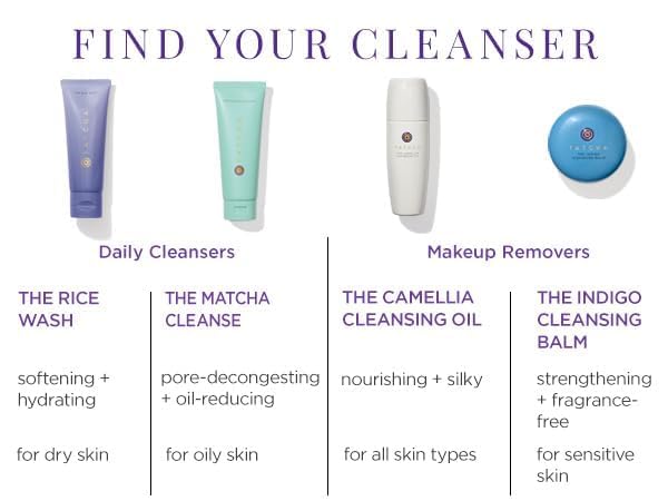 TATCHA bottle on bathroom vanity suggests everyday ritual-ready convenience