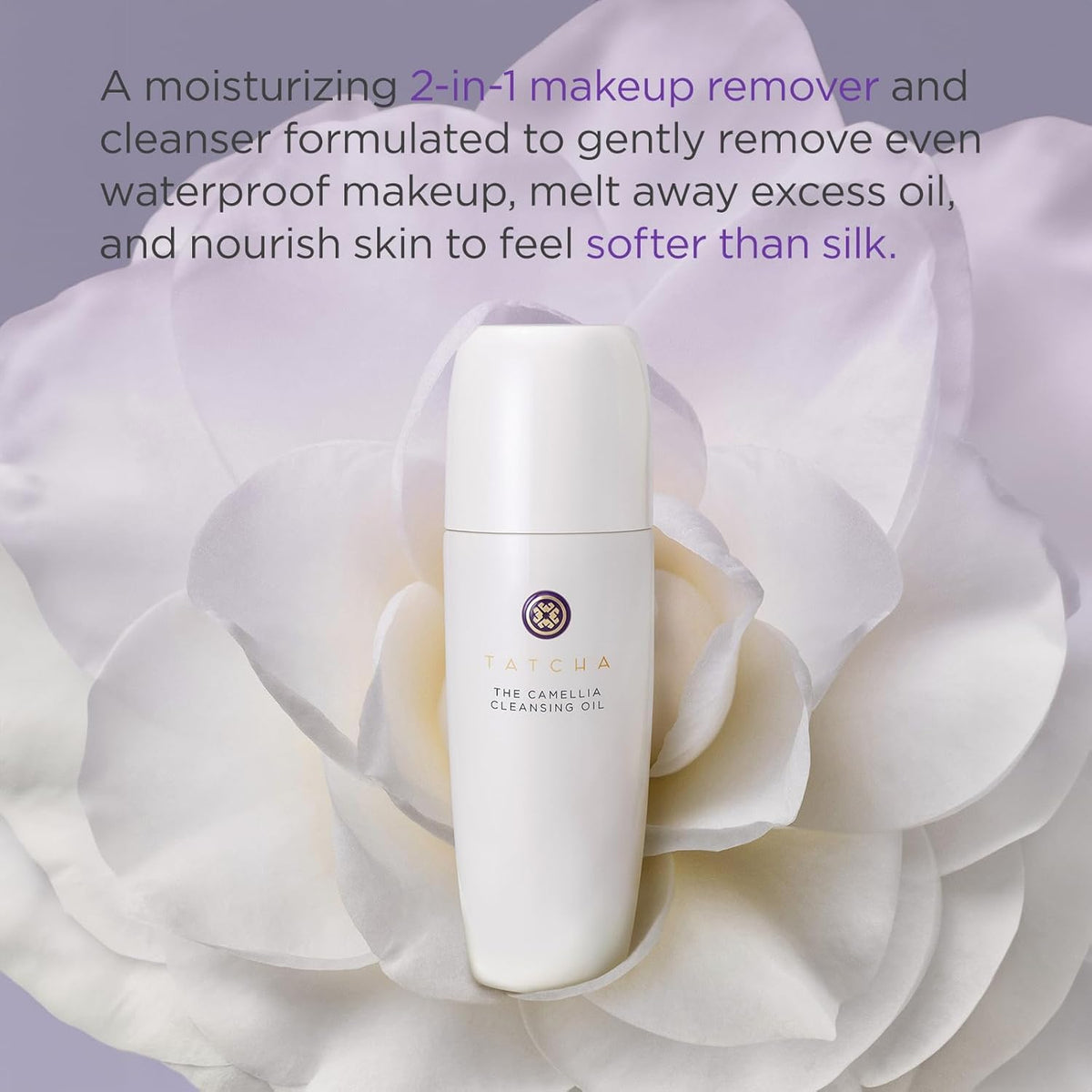 TATCHA oil texture at cap illustrates silky, easy-spread application