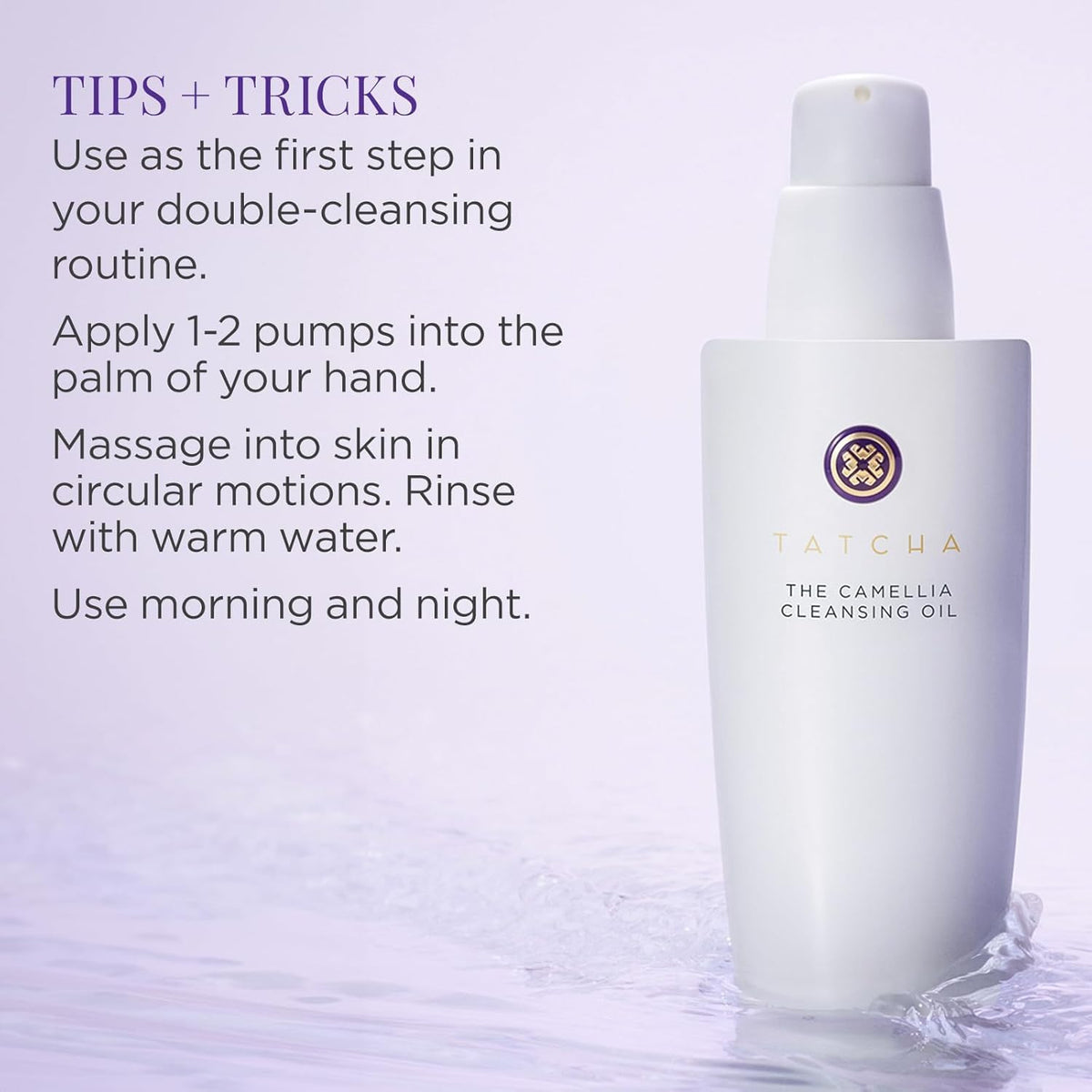TATCHA label detail emphasizes ingredient clarity and brand quality
