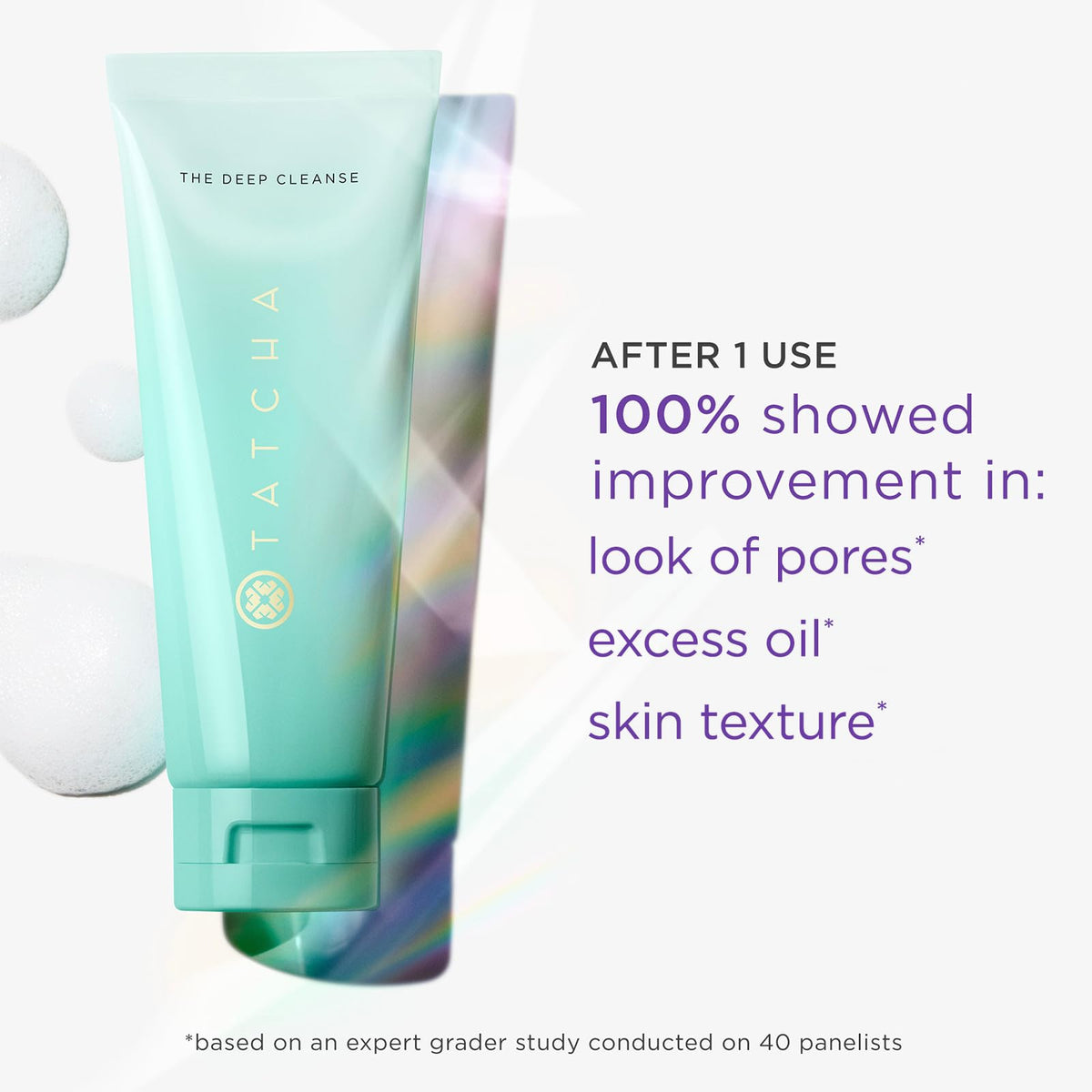Tatcha deep cleanse label ingredients detail highlighting botanical formulation benefit