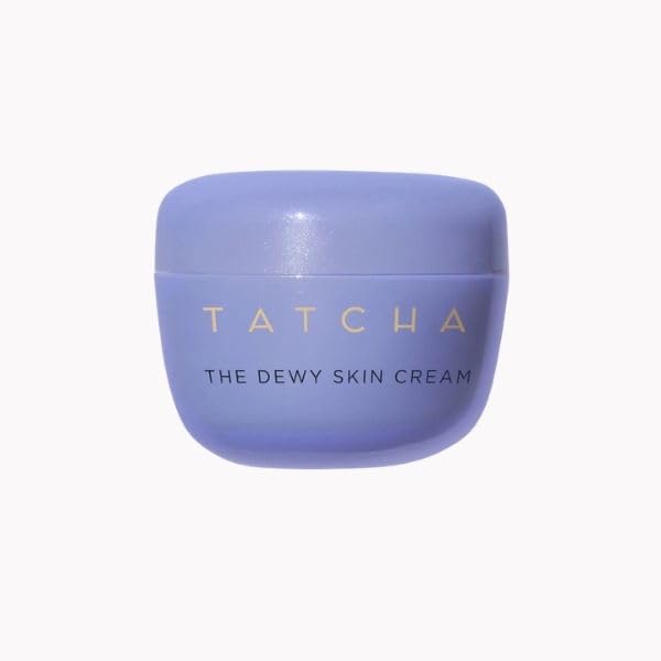 TATCHA jar front view showing luxurious packaging and dewy moisturizer benefits