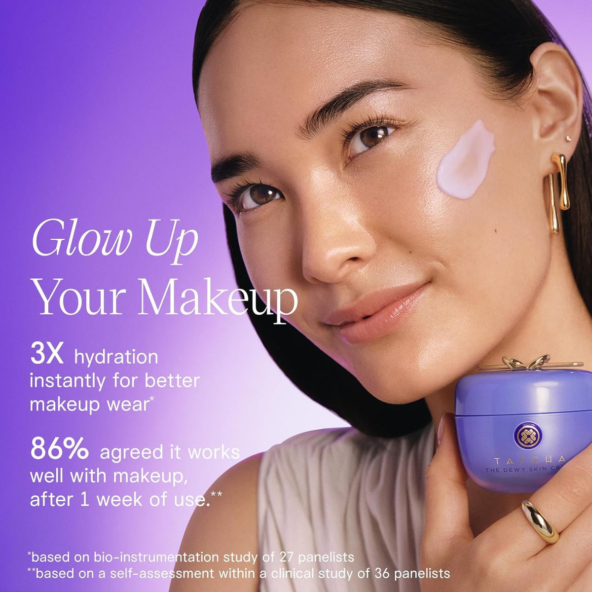 TATCHA purple rice ingredient display emphasizing antioxidant-rich benefits