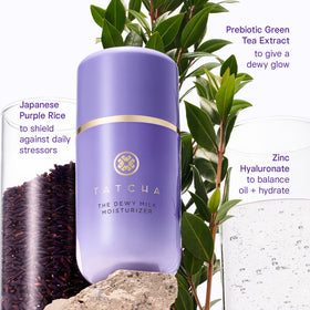 TATCHA label close-up highlighting ingredients and balancing benefit