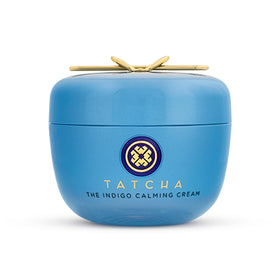 TATCHA jar front view showing calming cream and brand benefits