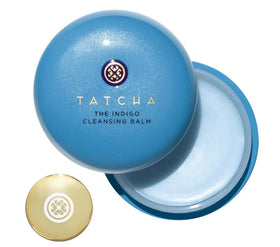 TATCHA front packaging of Indigo Cleansing Balm showing jar and lid for elegant presentation and clarity