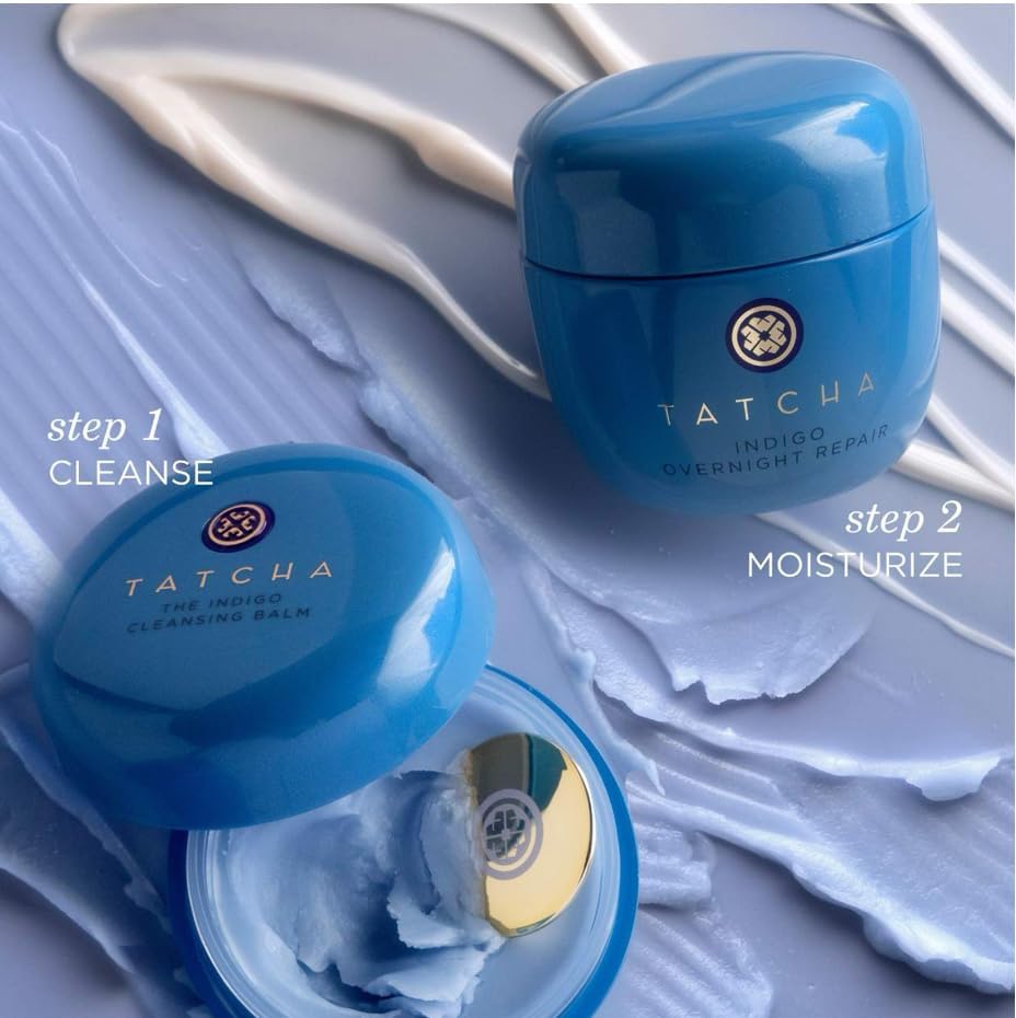 TATCHA label close-up highlighting fragrance-free formulation and ingredient clarity for sensitive skin reassurance