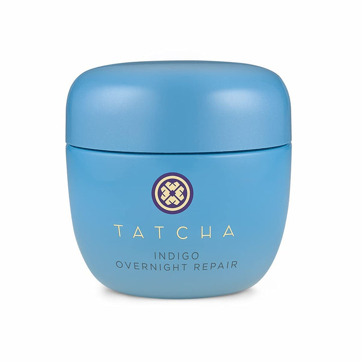 TATCHA jar front view showing label and calm packaging, conveys soothing benefit