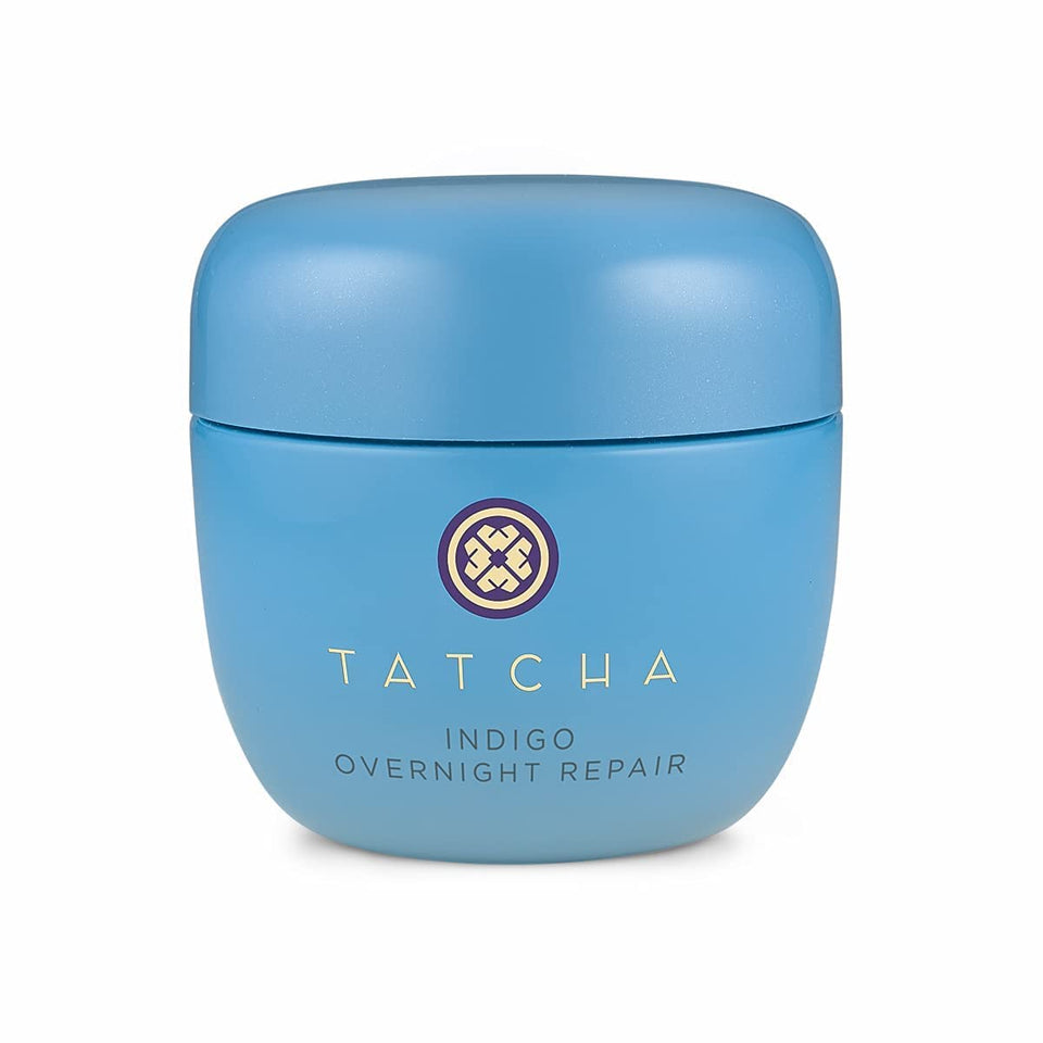 TATCHA jar front view showing label and calm packaging, conveys soothing benefit