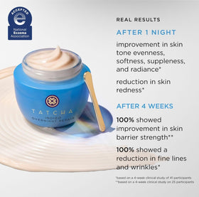 TATCHA cream texture close-up highlighting cushiony serum-cream absorption benefit