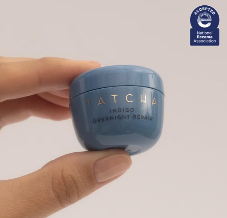 TATCHA open jar texture close-up displaying cushiony cream and soothing finish