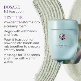 TATCHA open jar with visible content and label showing safe formulation benefit: clear ingredient view