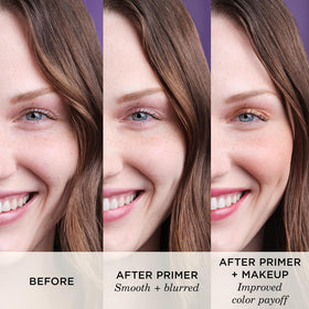 TATCHA primer applied on hand illustrating lightweight spreadability benefit