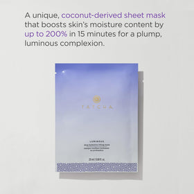 TATCHA close-up of coconut-derived mask texture for deeper serum absorption