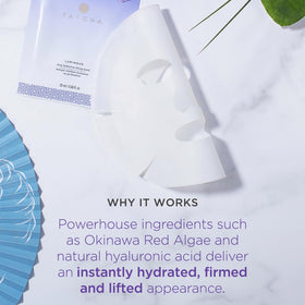 TATCHA single-use sachet in hand showing size and travel-friendly convenience