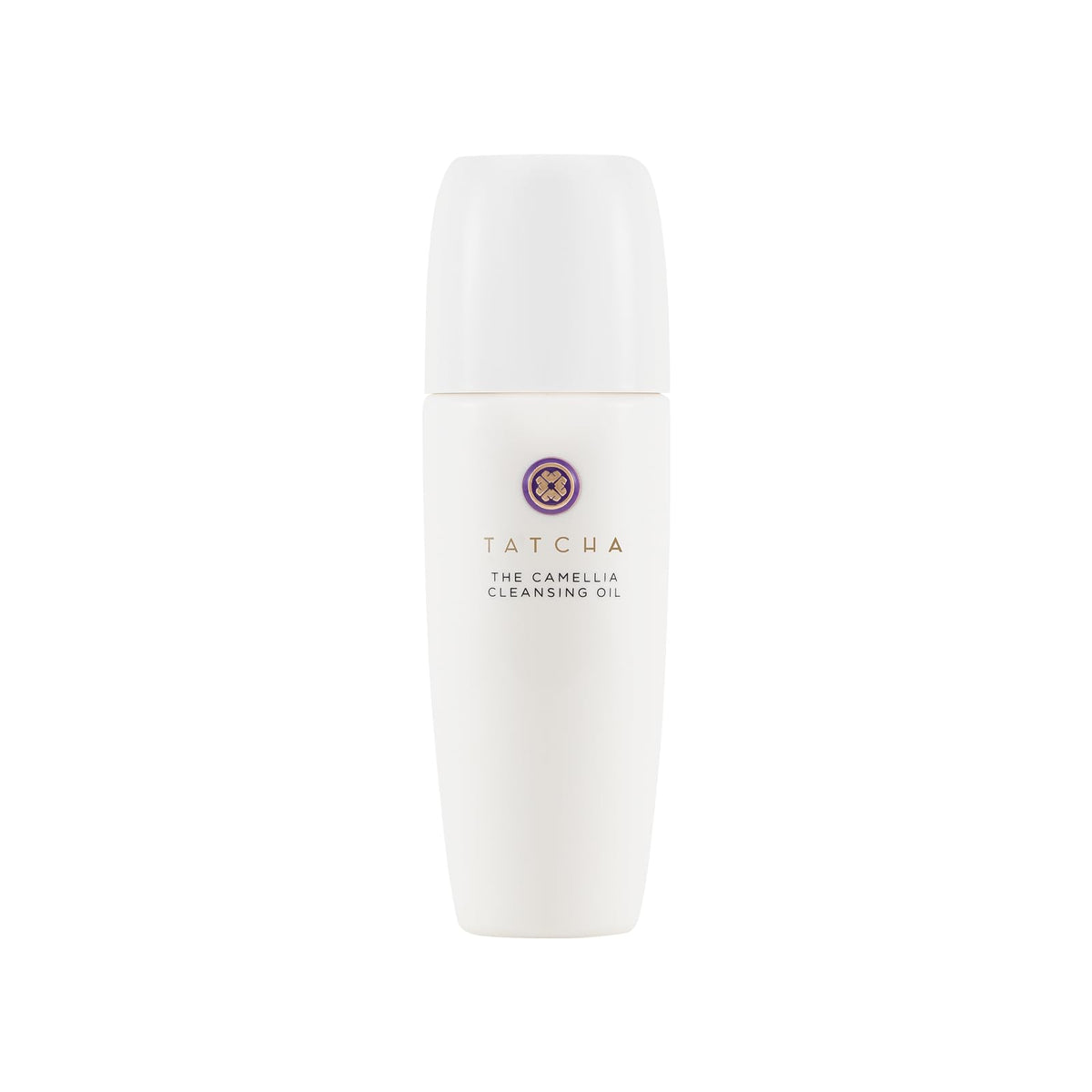 TATCHA front packaging shot showing sleek bottle and benefit of gentle cleansing
