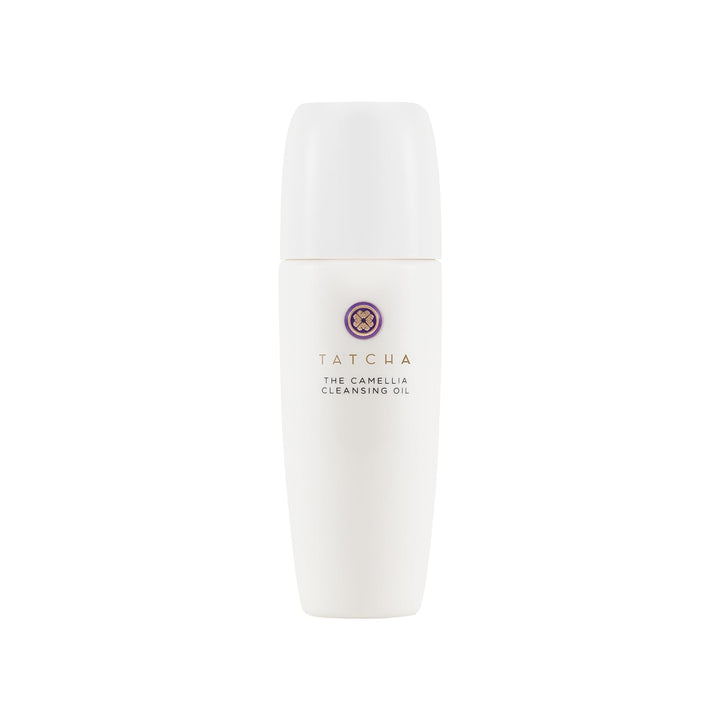 TATCHA front packaging shot showing sleek bottle and benefit of gentle cleansing