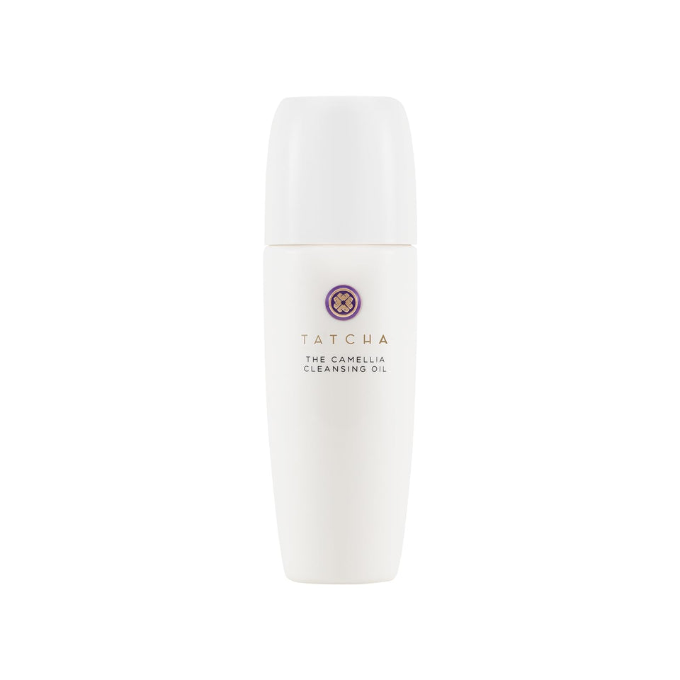 TATCHA front packaging shot showing sleek bottle and benefit of gentle cleansing