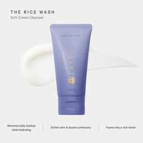 TATCHA Rice Wash cream lather close-up for gentle cleansing benefit