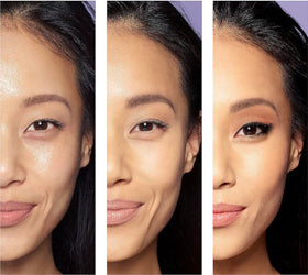 TATCHA primer warmed on fingertips demonstrating fast absorption and easy blending