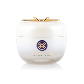 TATCHA jar front view showing elegant packaging and silk-cream benefit