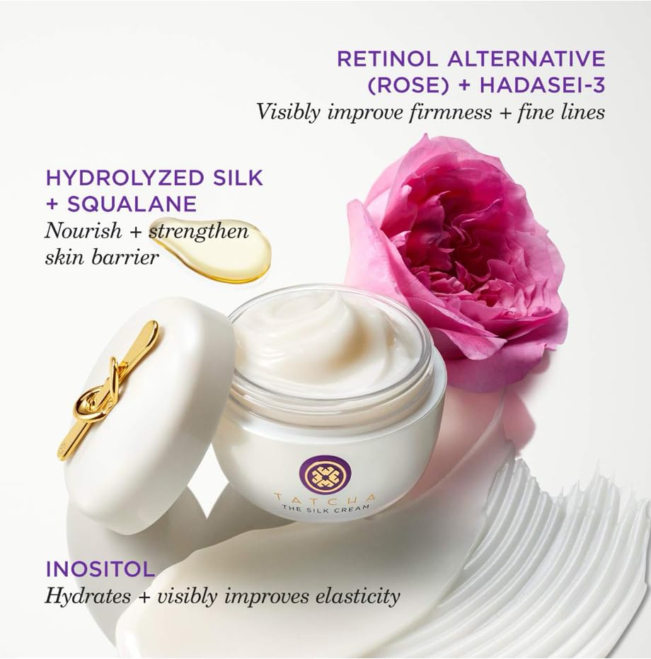 TATCHA cream in nighttime skincare scene for restorative evening use