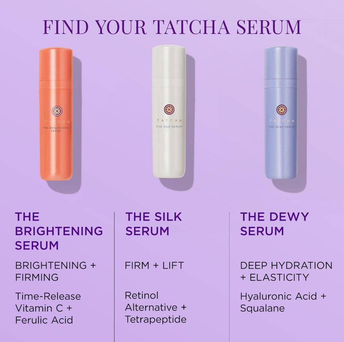 TATCHA serum being applied to cheek, shows how it layers under moisturizer and smooths skin