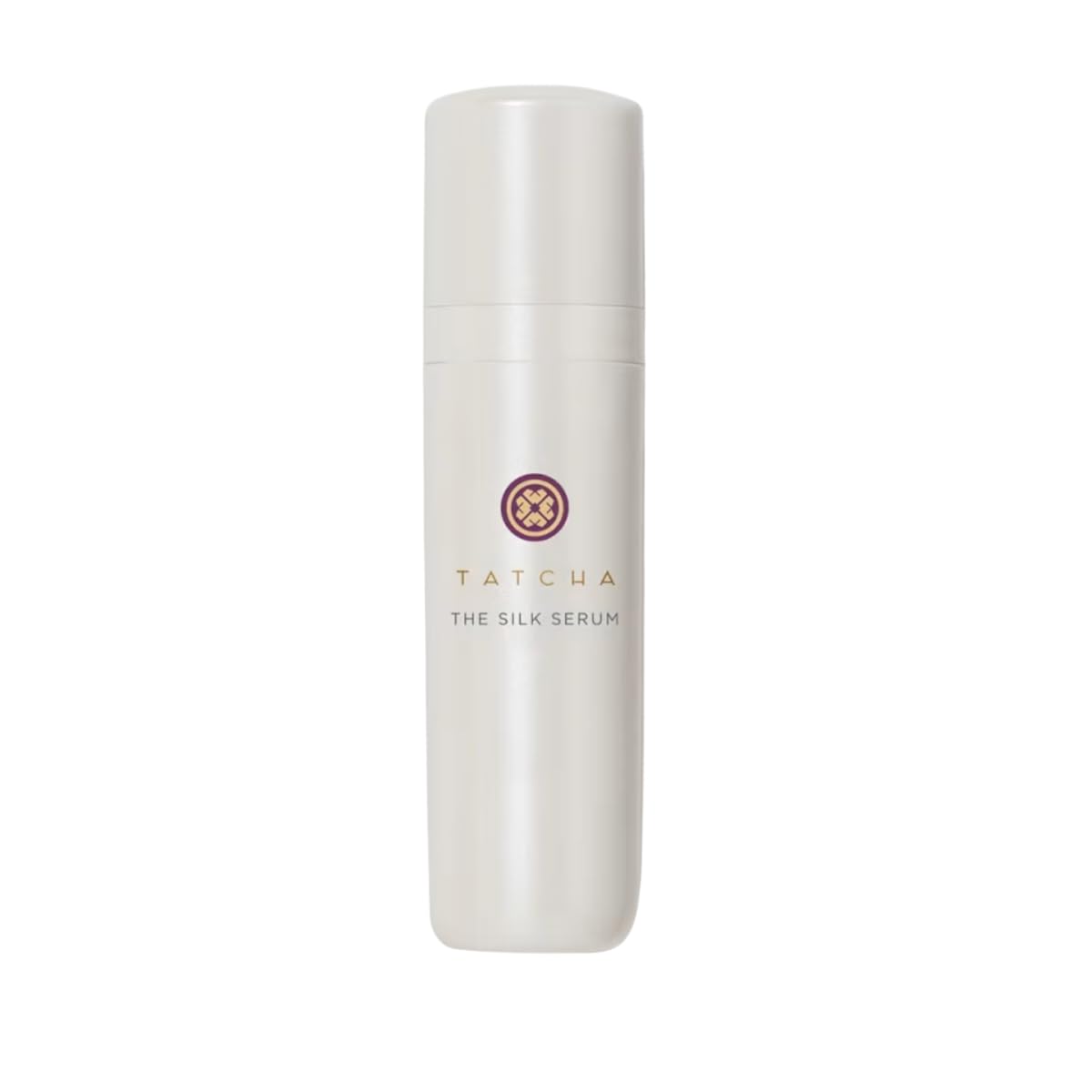 TATCHA front packaging showing the 30 ml silk serum bottle and elegant box, conveys luxury