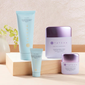 TATCHA on bathroom counter as part of daily skincare routine