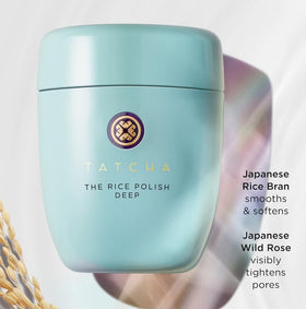 TATCHA product beside ruler showing 2.1 oz scale for size reference benefit: travel-friendly