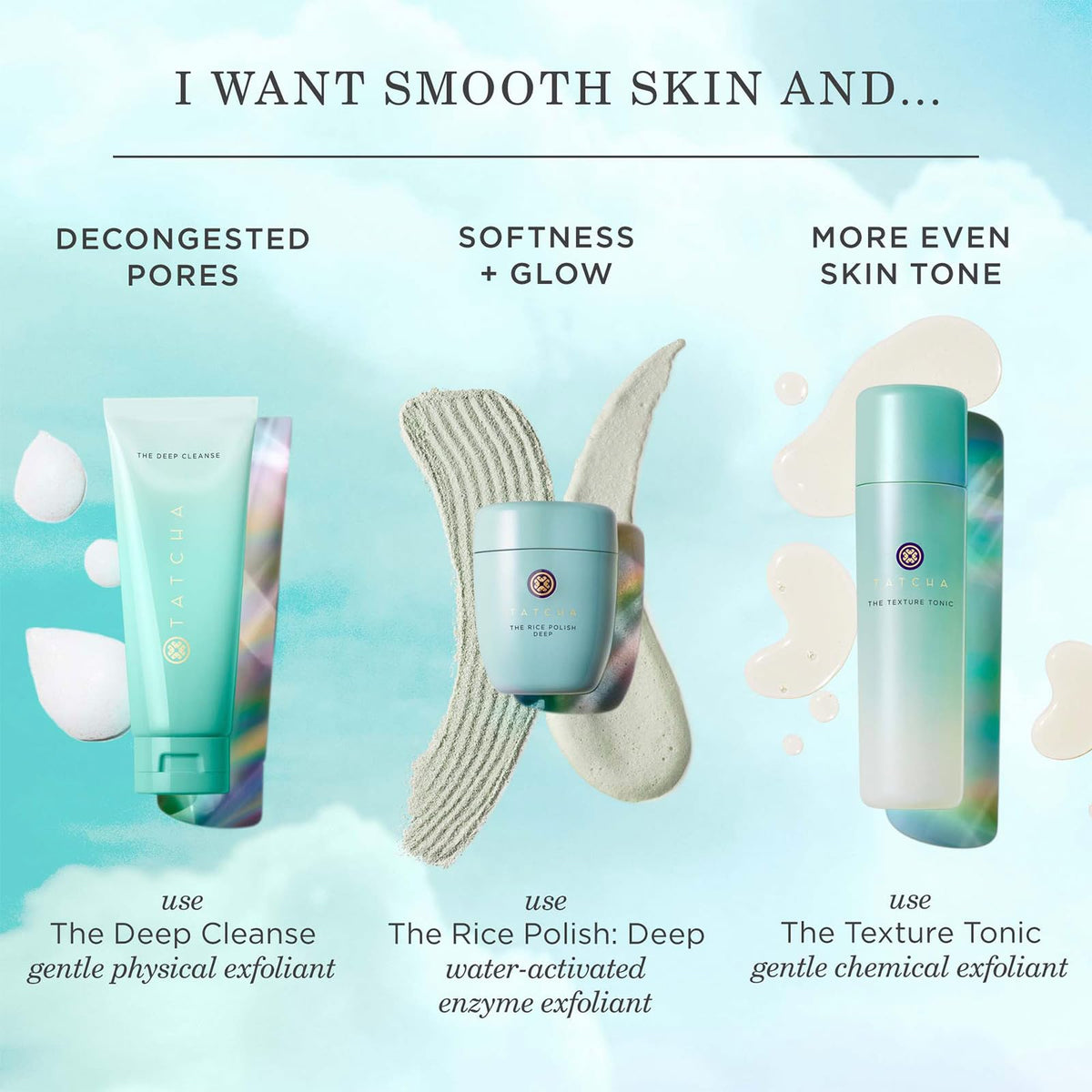 TATCHA bottle beside ruler showing 150 ml size and travel planning benefit