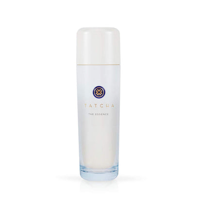 TATCHA The Essence front packaging showing sleek bottle and branding, promoting elegant hydration