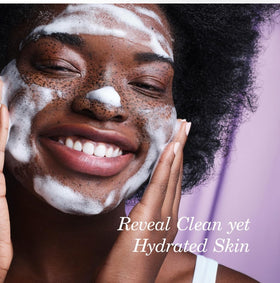 TATCHA creamy cleanser texture close-up highlighting soft polish and hydration benefit