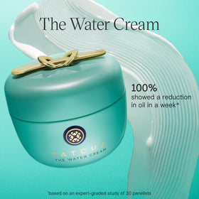 TATCHA water cream applied on hand demonstrating quick absorption and matte finish
