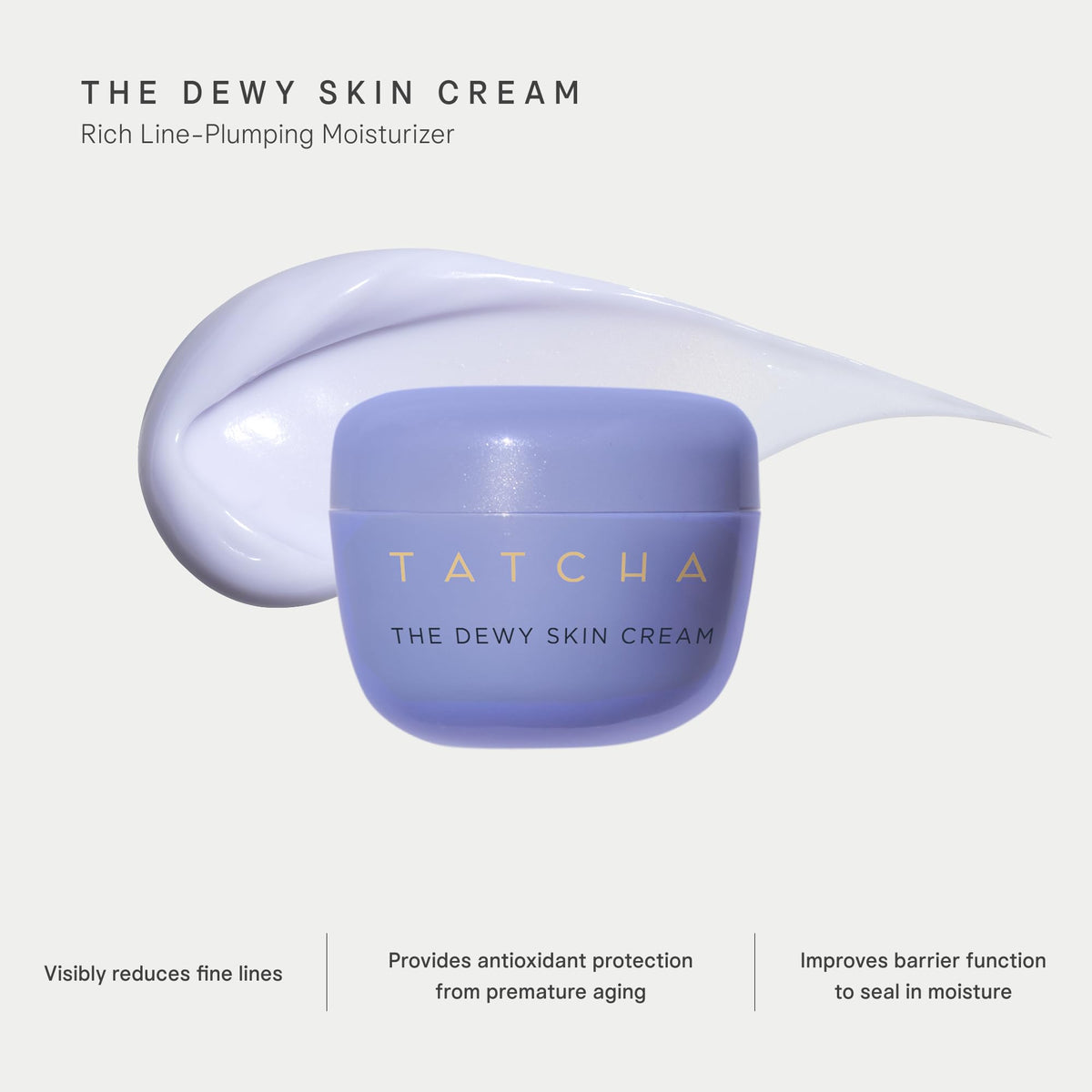 TATCHA Water Cream texture swatch showing lightweight hydration benefit