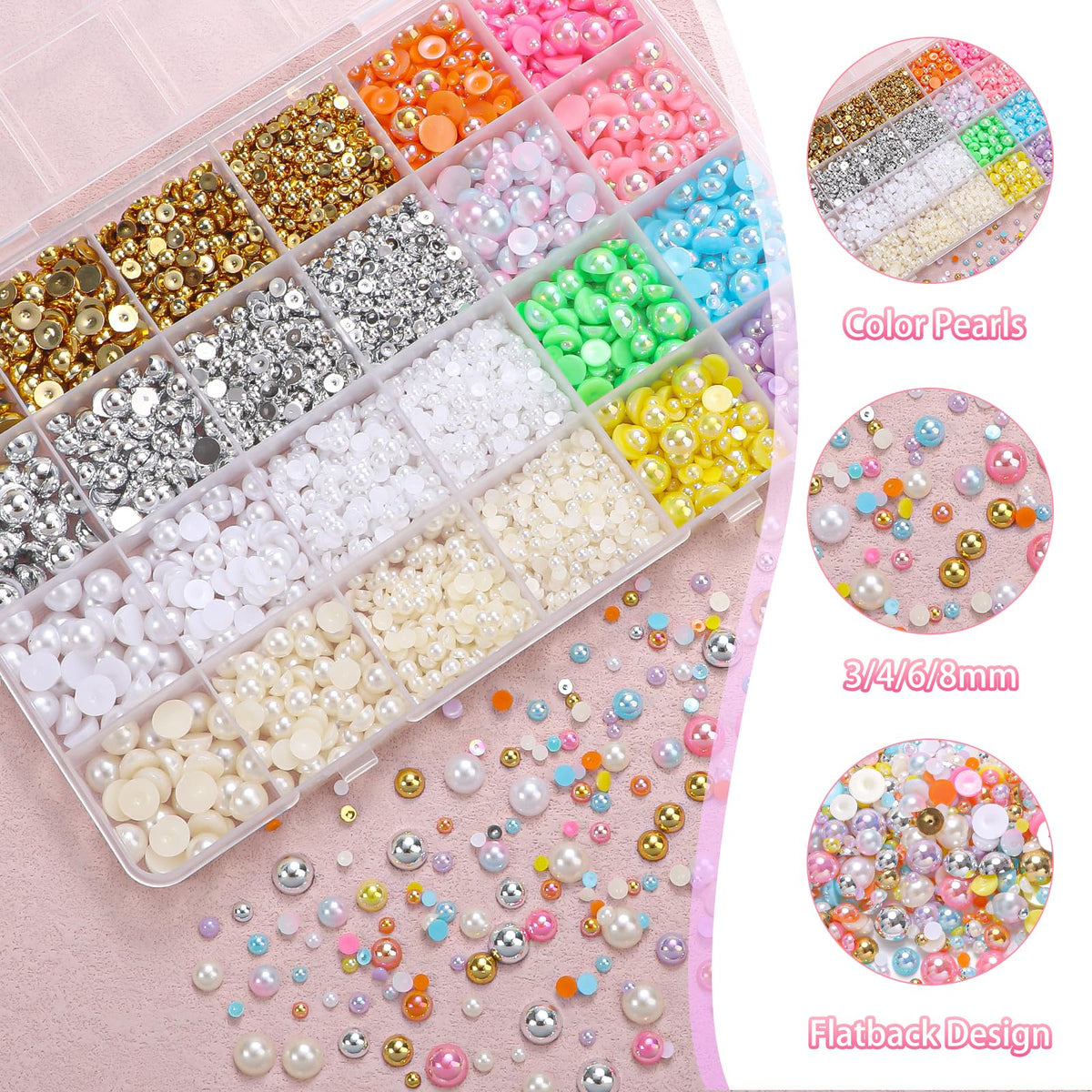 tatiwoo mixed gold silver white beige AB pearls offering color variety