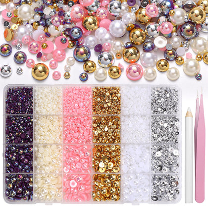 Tatiwoo front packed box showing 24 compartments and mixed pearls for organized crafting