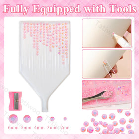 Tatiwoo rhinestones decorating a tumbler demonstrating adhesive hold benefit