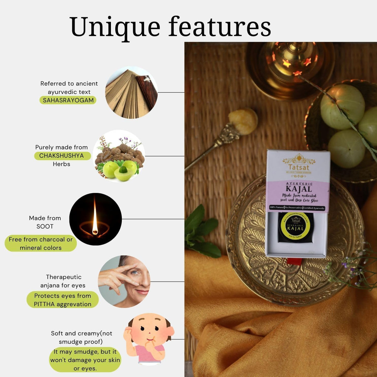 TATSAT Sunetri oils and desi cow ghee close-up highlighting nourishment
