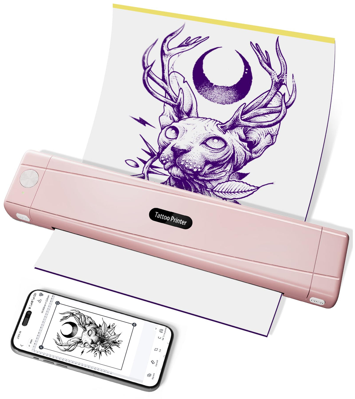TATTMUSE front view pink showing compact body and controls, improved portability