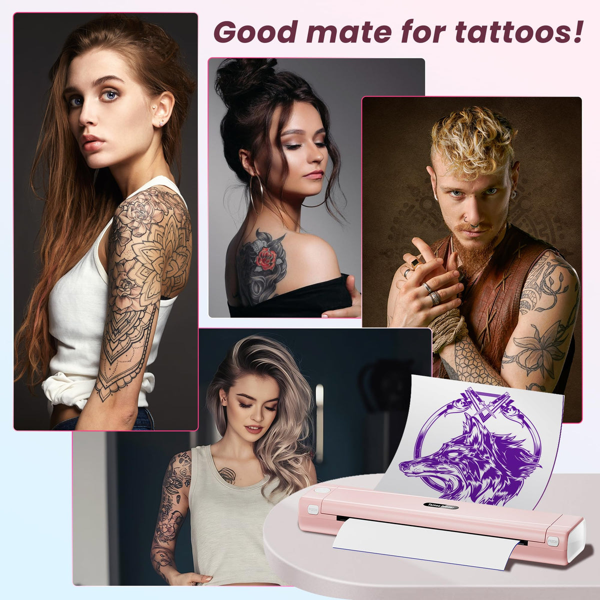 TATTMUSE packed in artist bag on table, ideal for portable tattoo setups