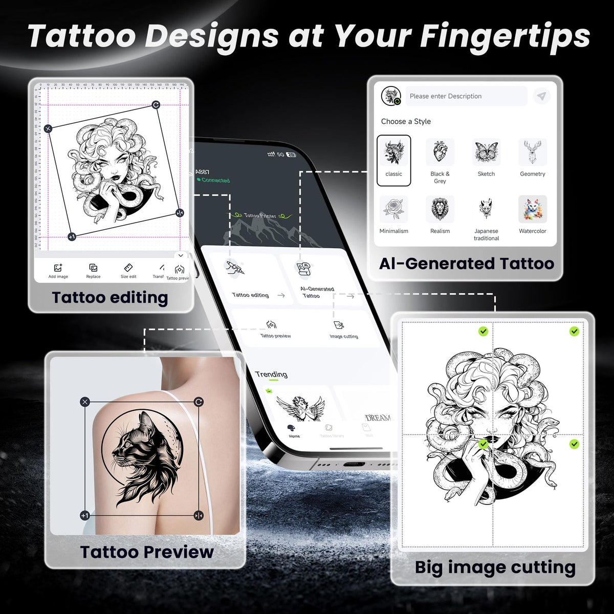 TATTMUSE lifestyle studio shot demonstrating portability and professional use