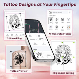TATTMUSE edge detail of transfer paper with wrinkle-resistant pattern, reduces creases