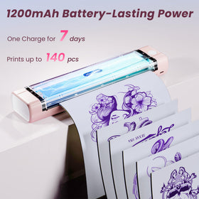 TATTMUSE printing in artist hands, demonstrating quick, on-location stencil use