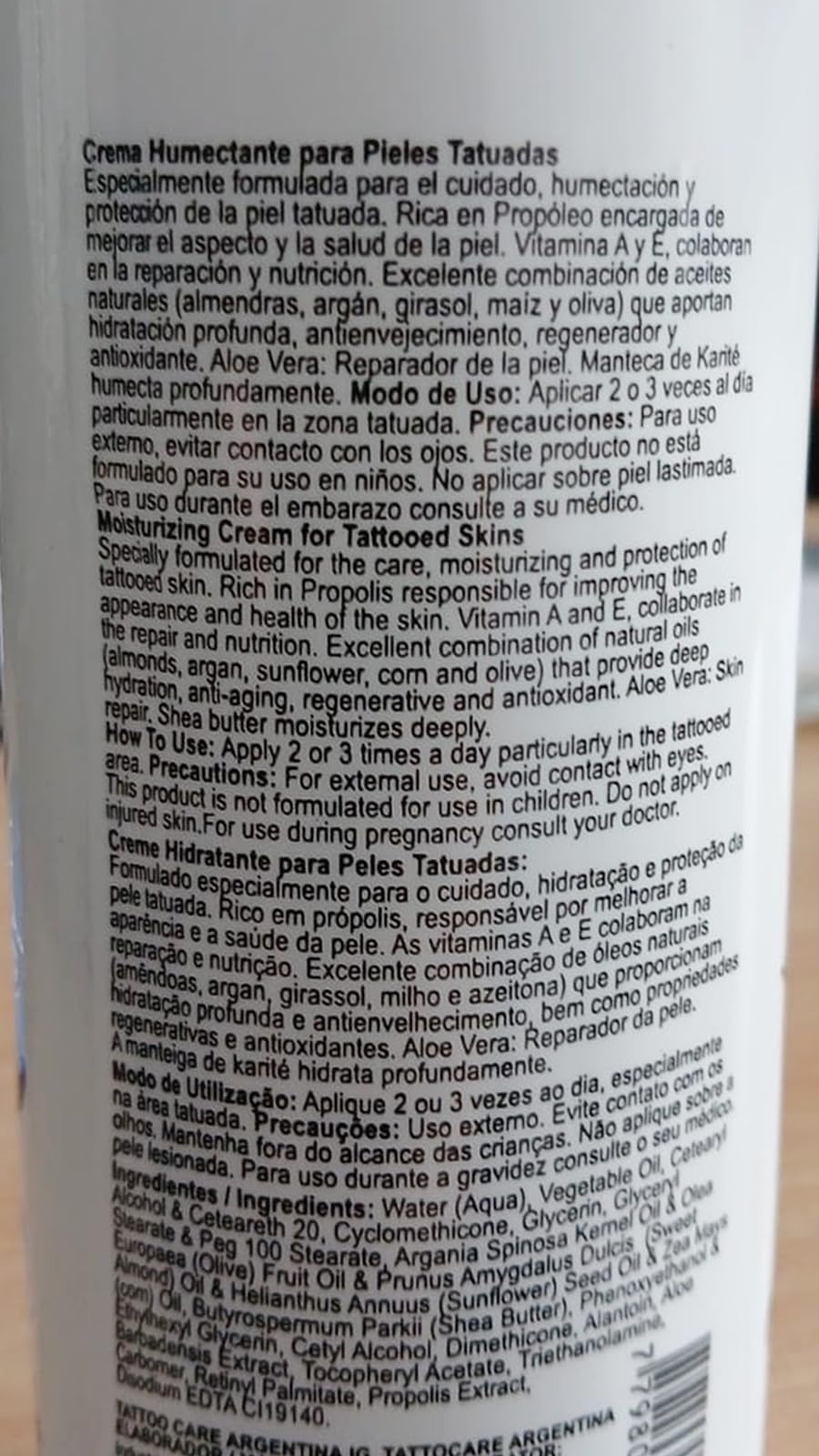 Tattoo Care cap and tube detail illustrating quality packaging benefit