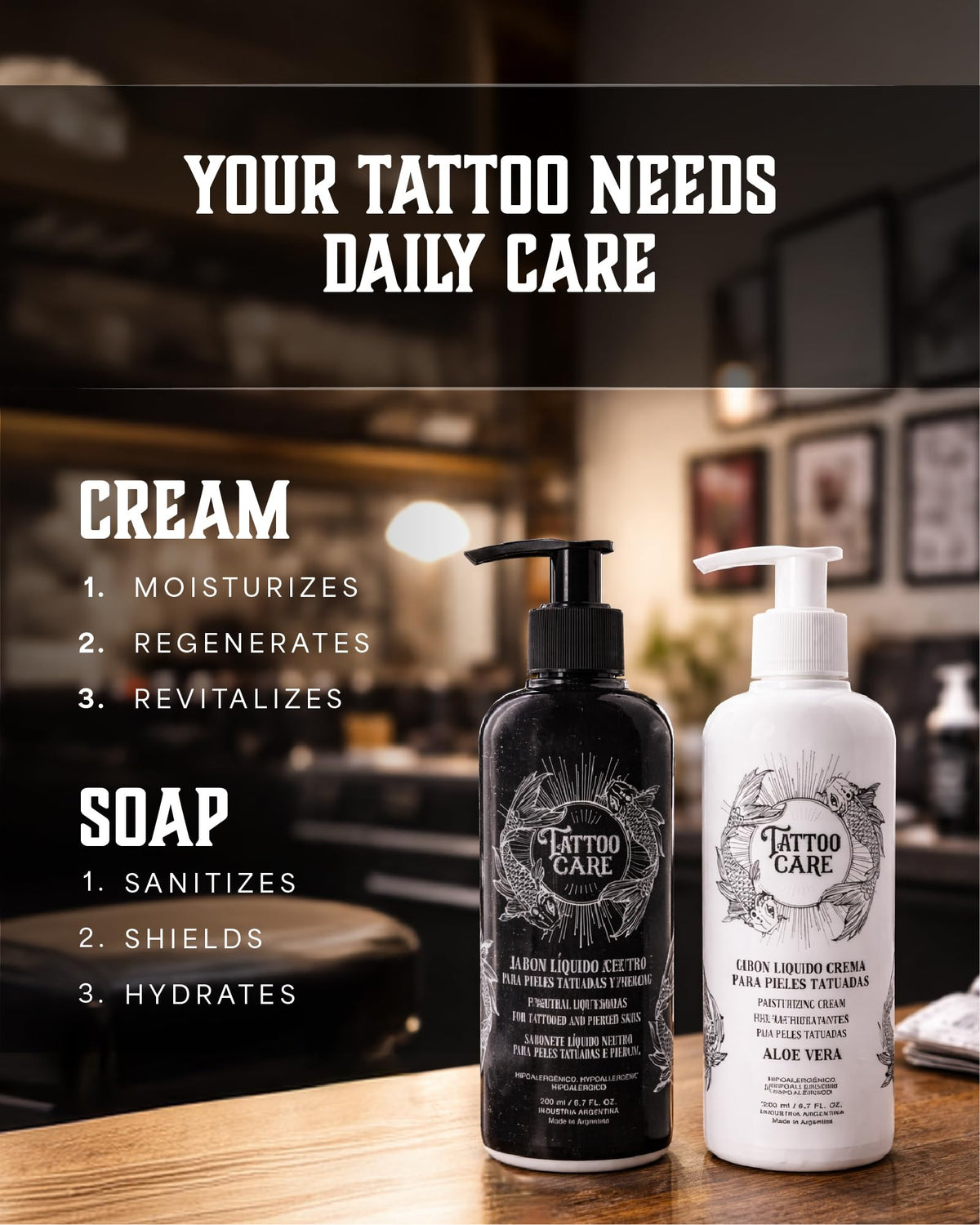 Tattoo Care cream texture close-up revealing rich moisturizing consistency