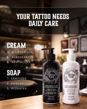 Tattoo Care cream texture close-up revealing rich moisturizing consistency