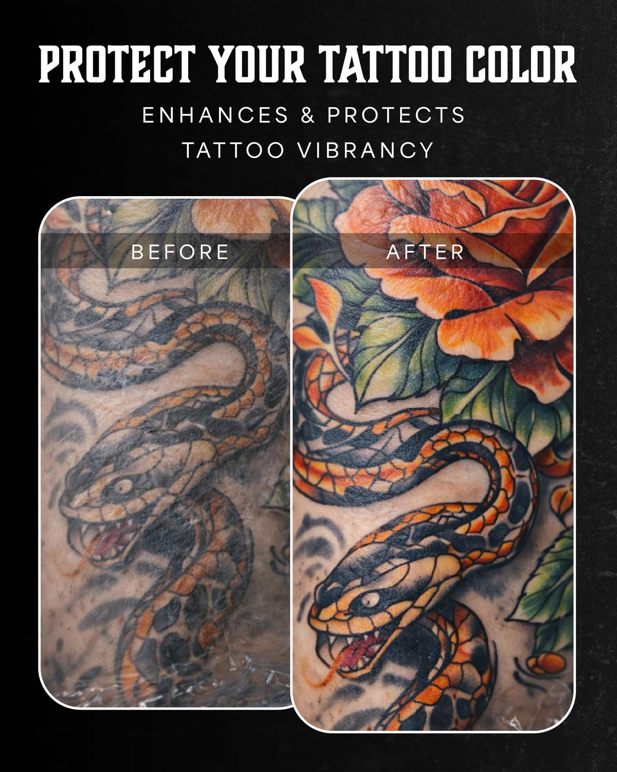 Tattoo Care ingredient label highlighting shea butter and propolis benefit
